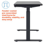 Motionwise M2 Series 48"W Electric Sit-Stand Desk with Dual Motors and Pull-Out Drawer - Black-In compliance with the following national and international certifications: UL, ETL, CE, EMC, CSA, BIFMA and EIN526-527