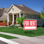 Cosco For Rent Sign with Metal Stake Kit - 15" x 19" - Red and White-4