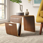 Manhattan Comfort Brookside 25.6" Mid-Century Modern End Table - Walnut-Made of Manufactured Plywood and Ashwood Veneer