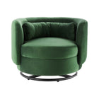 Modway Relish Performance Velvet Swivel Chair - Black Emerald-Dense Foam Padding