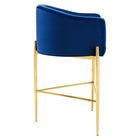 Modway Savour Tufted Performance Velvet Bar Stool - Navy-Dense Foam Padding