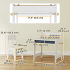 Qaba Kids Desk & Chair Set, Art Table & Chair Set for 3-8 Year Old - White-Built-in paper roll holder keeps paper steady for drawing or crafts
