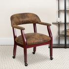 Flash Furniture Bomber Jacket Brown Luxurious Conference Chair with Accent Nail Trim & Casters-Brass Nailhead Trim
