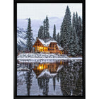 Winter Cottage - Framed Canvas - 22" x 31"-High-quality art print professionally matted and framed