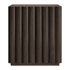 Hudson&Canal Molly Rectangular Fluted Accent Cabinet - 28" W - Brown Oak-Features two swing-out doors and an adjustable center shelf