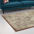 Modway Hester Ornate Turkish Vintage Area Rug - 5 ft W x 8 ft L - Tan/Walnut Brown-Gripping Grooved Rubber Underside