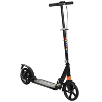 Qaba Foldable Kids Kick Scooter with 4 Adjustable Heights - Black-Handlebars adjust to fit your child as they grow 