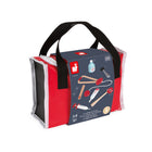 Janod Doctor's Suitcase Toy 10-Piece Set-Neatly packed in a stylish red and black suitcase.