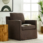 Modway Serene Fabric Slipcovered Swivel Armchair - Mocha-Washable Slipcover and Cushion Covers
