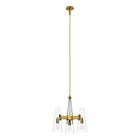 Modway Beacon 3-Light Pendant Light - Clear/Satin Brass-Modern 3-Light Pendant