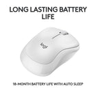 Logitech M240 Silent Wireless Mouse - Off-White-Stay productive longer with the comfortable, contoured shape that follows the natural curve of your hand
