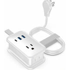 Uncaged Ergonomics Travel Charger - 4 AC - 2 USB - 1 USB-C - White-2 USB-A Ports are 2.4A. 