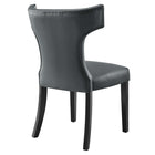Modway Curve Vegan Leather Dining Chair - Grey-Chair Weight Capacity: 500 lbs.