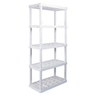 Oskar Large 5-Tier Interlocking Heavy Duty Shelving Unit - 18" x 36" x 74" -White-750 lb (340 kg) total capacity, 150 lbs per shelf