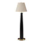 Monarch Specialties 9683 62"H Floor Lamp - Black Metal/Beige Shade-Bring understated elegance to your space with this 62"h floor lamp, featuring a tall tapered black metal body accented with a warm brass-finish base and matching hardware