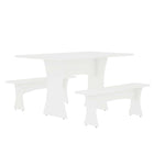 Manhattan Comfort Coney 53.14" Mid-Century Modern Dining Set - White - Set of 3-3-Piece Mid-Century Modern Dining Set for Dining Room Use