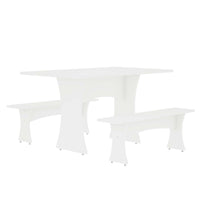 Manhattan Comfort Coney 53.14" Mid-Century Modern Dining Set - White - Set of 3-3-Piece Mid-Century Modern Dining Set for Dining Room Use