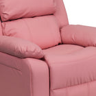 Flash Furniture Deluxe Padded Contemporary Pink Vinyl Kids Recliner with Storage Arms-Spot clean with damp cloth