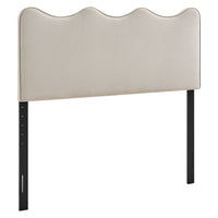 Modway Athena Stain-Resistant Performance Velvet Queen Size Headboard - Almond-Stain-Resistant Performance Velvet