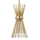 Hudson&Canal Andromeda 7" Wide Starburst Pendant with Metal Shade - Brass/Brass-Paired with a brass abstract metal shade