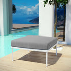 Modway Harmony Outdoor Patio Aluminum Ottoman - White/Grey-Comfortable Dense Foam Padding