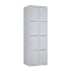 Ceha KDK Series 4-Tier Locker - Bank of 2 - Grey-4-tier flat-packed design, no tool assembly