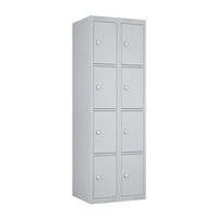 Ceha KDK Series 4-Tier Locker - Bank of 2 - Grey-4-tier flat-packed design, no tool assembly