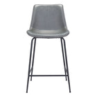 Zuo Byron Counter Stool - Grey-Plush and durable faux leather fabric