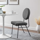 Modway Craft Upholstered Fabric Dining Side Chairs - Black/Charcoal-Dense Foam Padding