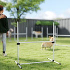 PawHut Dog Training Agility Gear 6-Piece Set with Carrying Bag - White-The bottom bar is fixed for stability on any surface type 
