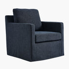 Modway Serene Fabric Slipcovered Swivel Armchair - Slate Blue-Modern Swivel Armchair