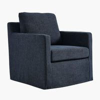 Modway Serene Fabric Slipcovered Swivel Armchair - Slate Blue-Modern Swivel Armchair