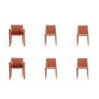 Manhattan Comfort Paris Modern Leatherette Upholstered Dining Chairs - Clay - Set of 6-Modern 6-Piece Dining Chair Perfect for Dining and Home Office Use