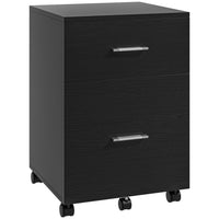 Vinsetto Mobile 2-Drawer Letter/A4 Filing Cabinet with Wheels - Black-Optimal storage to make your home office, study, or bedroom tidy
