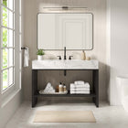Modway Gridiron 48" Bathroom Vanity - White/Black-8" Centerset Faucet Holes
