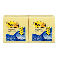 Post-it Pop-Up Canary Yellow Notes, 3'' x 3'', 6 pads/pack-Grab one of these 3” x 3” notes from its dispenser to jot down a short message