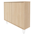 Nexera Slim 2-Door Storage Accent Cabinet - Floating And Wall Mount Bar - Golden Maple-With its shallow depth, this piece of furniture, highlighted by its hairpin legs, offers discreet storage space on two internal shelves behind its double doors in Natural Maple finish