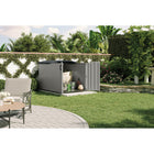 Suncast Glidetop Horizontal Shed - 98 cu.ft. - Dove Grey-Lid slides open for easy access.