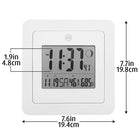 Marathon Digital Wall Clock with Day, Date, Week Number, Temperature, Alarm & Moon Phase - White (CL030049WH)-Digital desktop/alarm clock with snooze function displays time, calendar, week number, moon phase and indoor temperature.