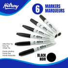 Hilroy Permanent Markers Variety Pack - Low Odour Ink - Black - 2 Chisel - 2 Fine - 2 Ultra Fine - 6 Set-High quality:Features long-lasting, vivid ink that is quick-drying, waterproof, smear-proof, and fade-resistant. The durable tip maintains its shape and resists wear, ensuring consistent performance over time