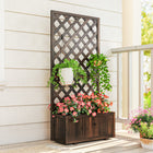 Outsunny Raised Garden Bed - 2.4' x 1' x 4.9' - Carbonized-Back net board offers lots of growing space for plants, such as grapes, creepers, etc 
