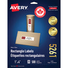 Avery White Rectangle Labels with Easy Peel, 1" x 4", for Laser/Inkjet Printer, 500 Pack (5261)-1" x 4", White