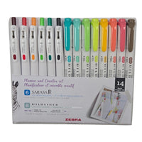 Zebra Mildliner and Sarasa Cip Planner and Creative Set - Assorted Colours - 14 Pack-Ideal for bullet journal, planners, note taking, studying, hand lettering and creative projects