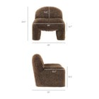 Modway Mina Faux Fur Accent Chair - Brown-Rounded Backrest