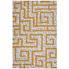 Modway Nahia Geometric Maze Area Rug - 5 ft W x 8 ft L - Ivory Light Grey/Banana Yellow-Geometric Maze Area Rug