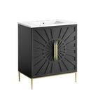Modway Awaken 30" Bathroom Vanity - White/Black-Modern Bathroom Vanity Cabinet