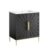 Modway Awaken 30" Bathroom Vanity - White/Black-Modern Bathroom Vanity Cabinet