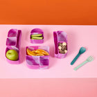 b.box Silicone Bento Buddy Lunchbox - Cosmic-Spill-proof – high sides prevent the movement of food between sections