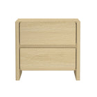 Manhattan Comfort Linda 24" Modern 2-Drawer Nightstand Set - Natural Oak-Rich wood grain texture adds natural warmth and dimension