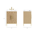 Modway Awaken 24" Bathroom Vanity - Oak/White-8-Inch Widespread Faucet